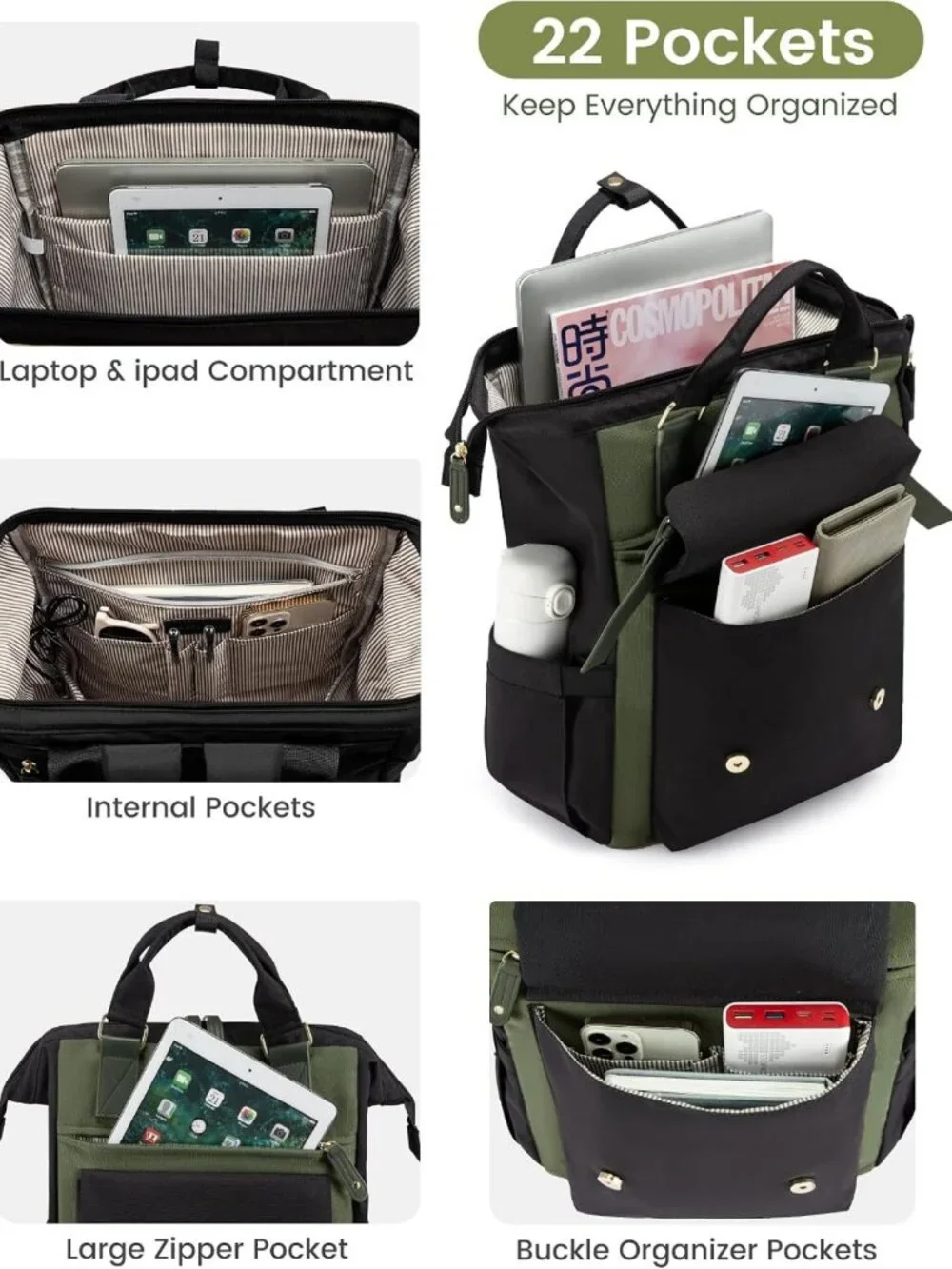 Stylish Laptop Backpack for Women - Work, Travel, Nurse, Teacher, Commuter Bag